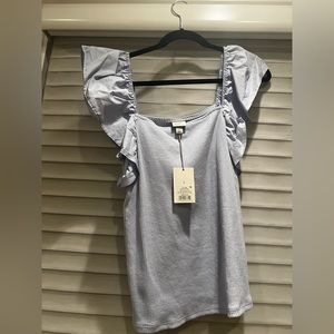 Blue/purple ruffle top